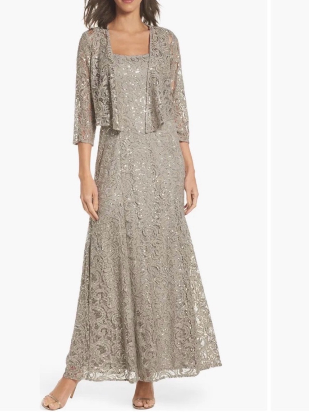 Alex evenings 2pc sequin dress set
